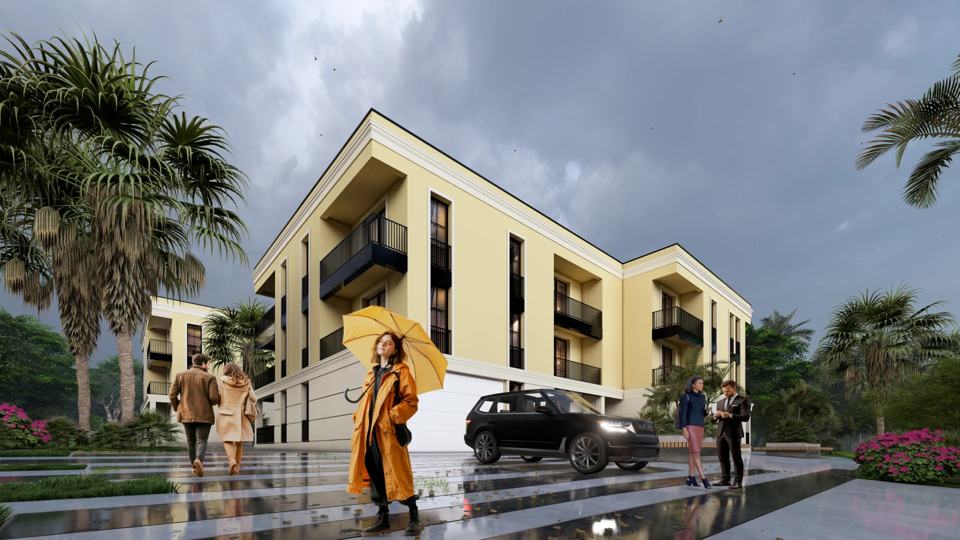 Garden residence concept — corner view
