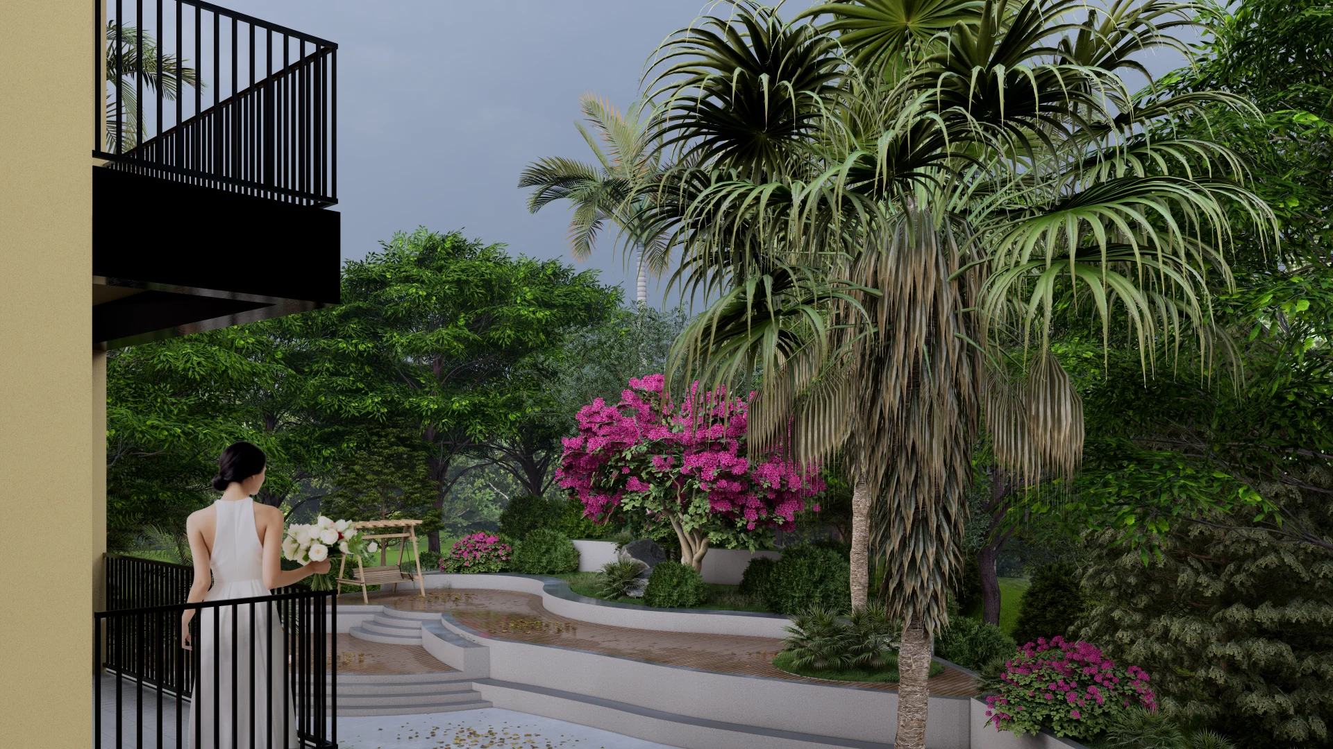 Garden residence concept — landscaped courtyard