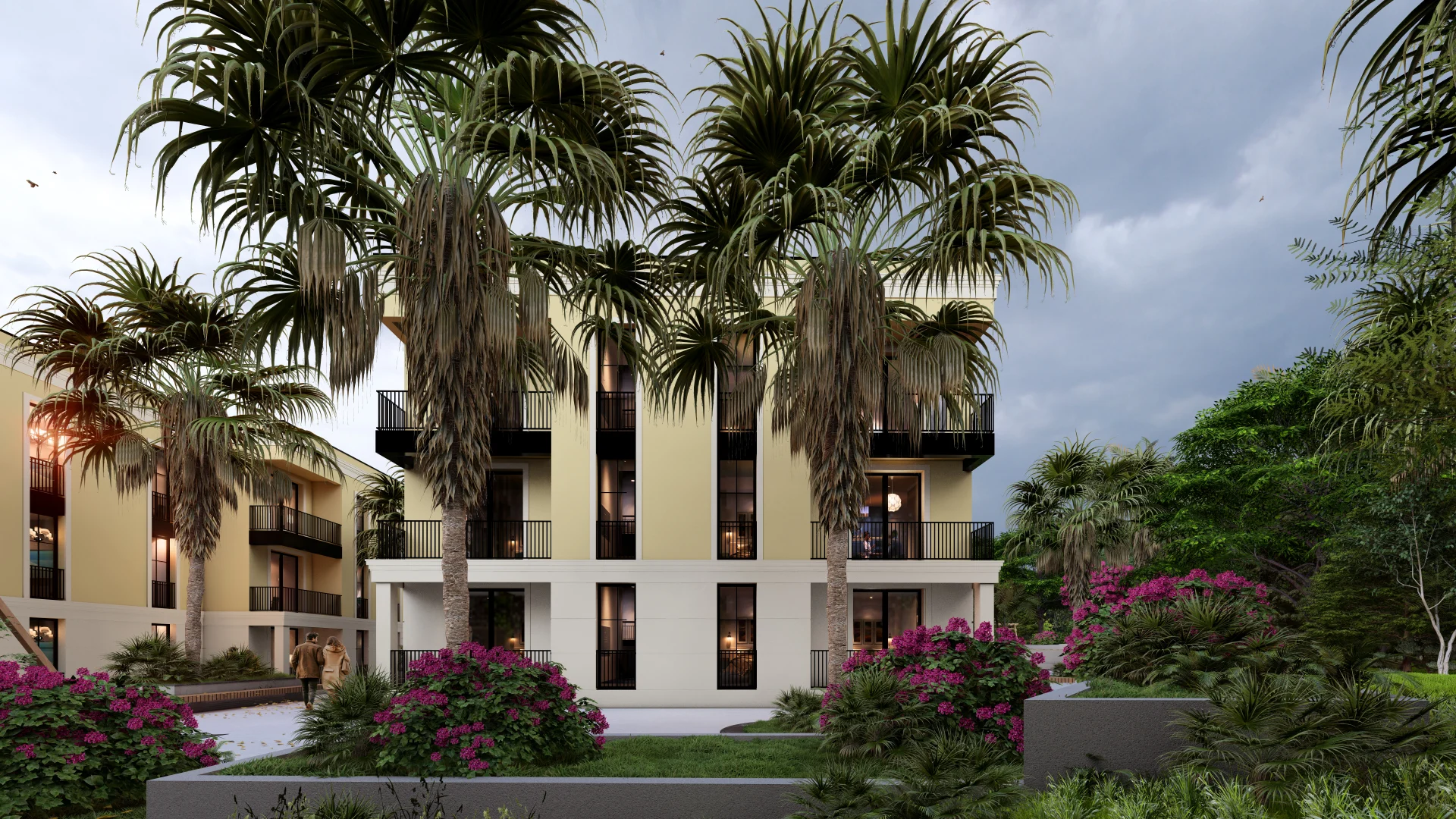 Garden residence concept — planting and entrance