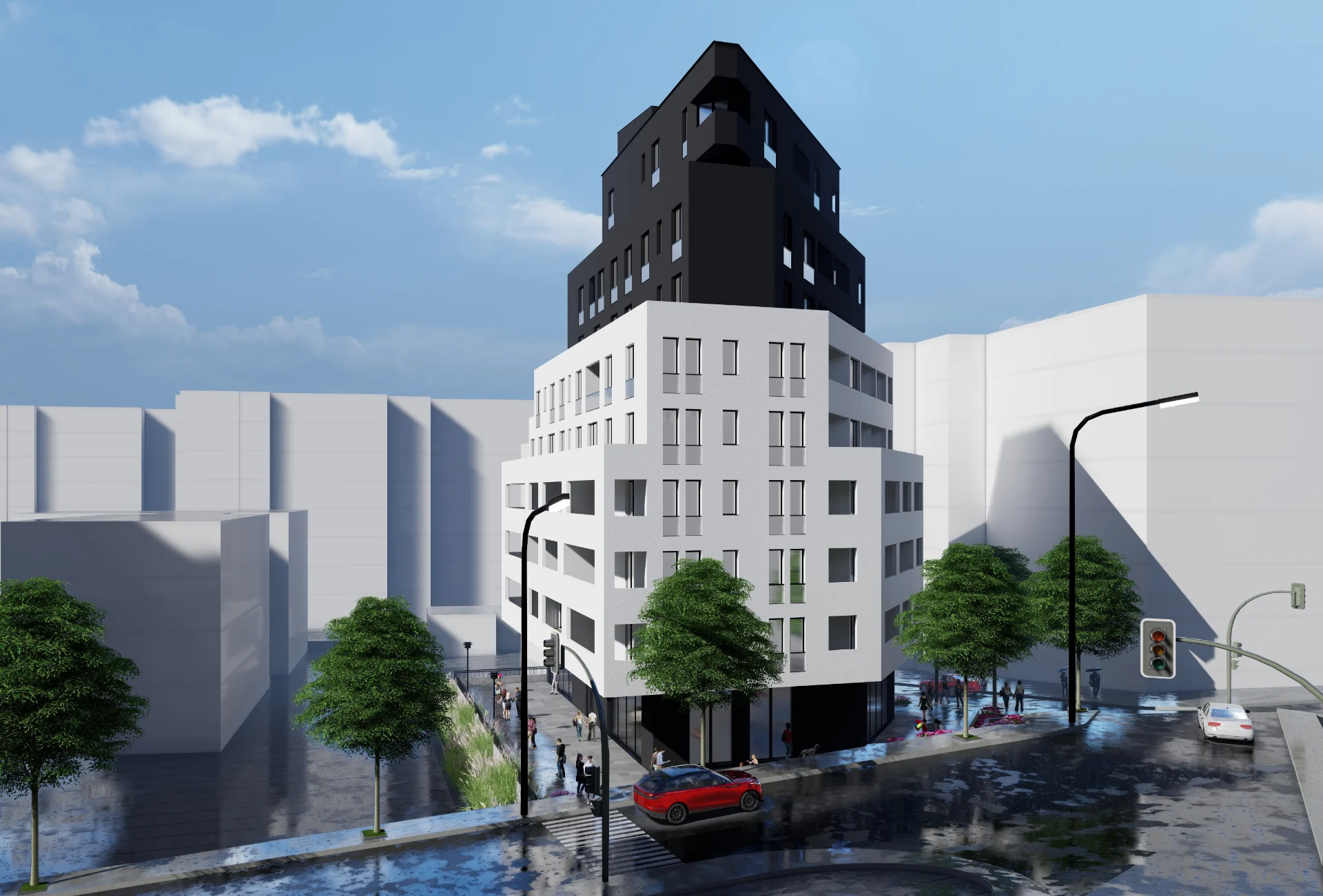 Urban residential concept in its surrounding context
